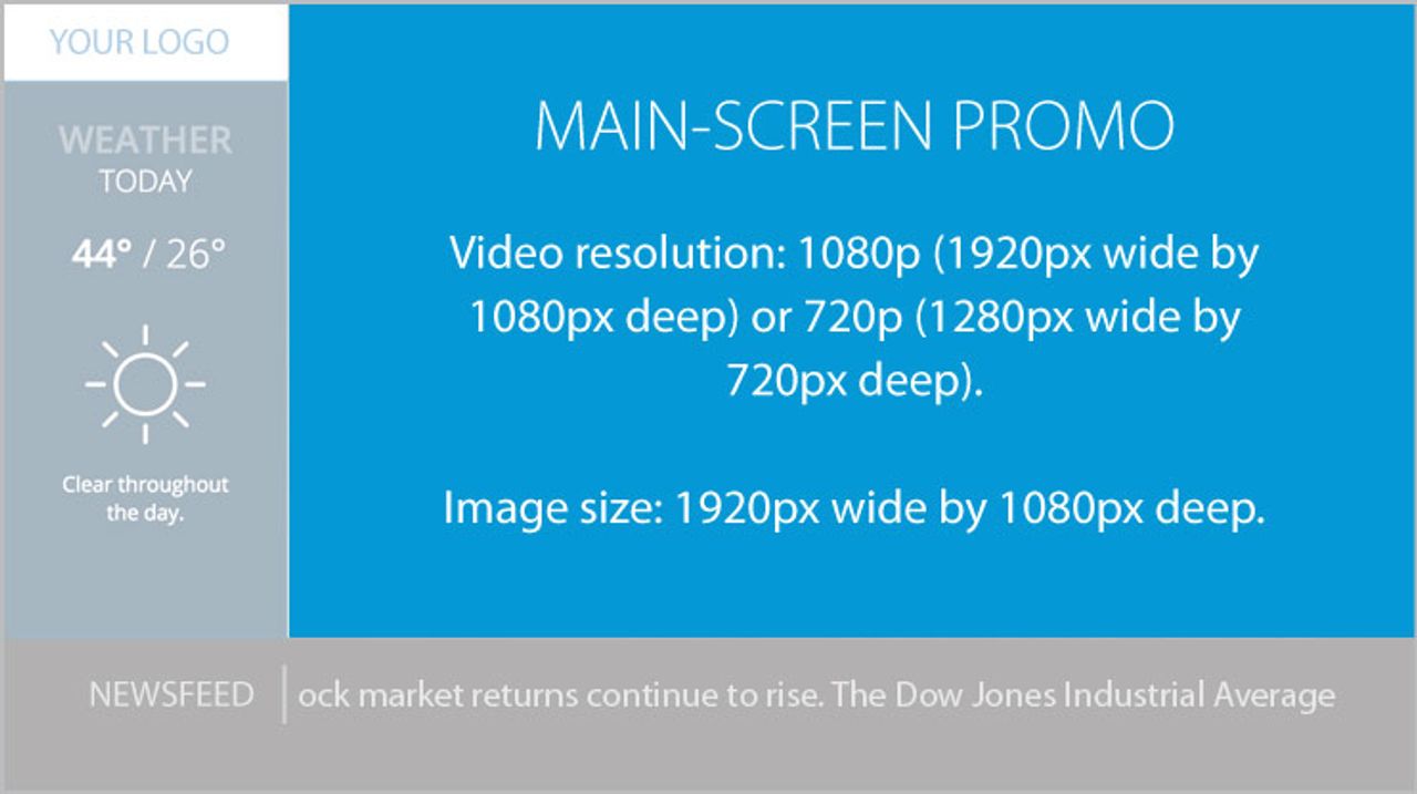 A main screen promo is shown in the top right hand corner of your VMcast.