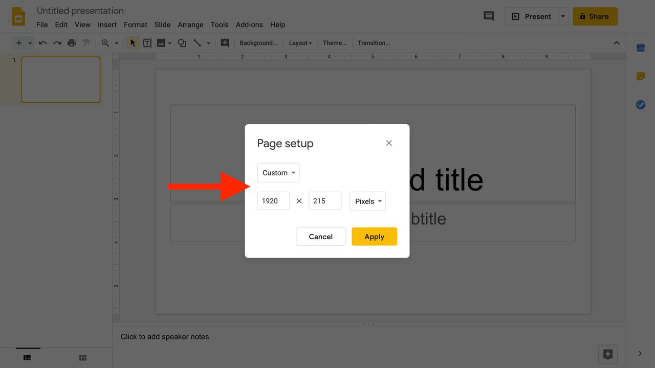 Modify the Page Setup.
