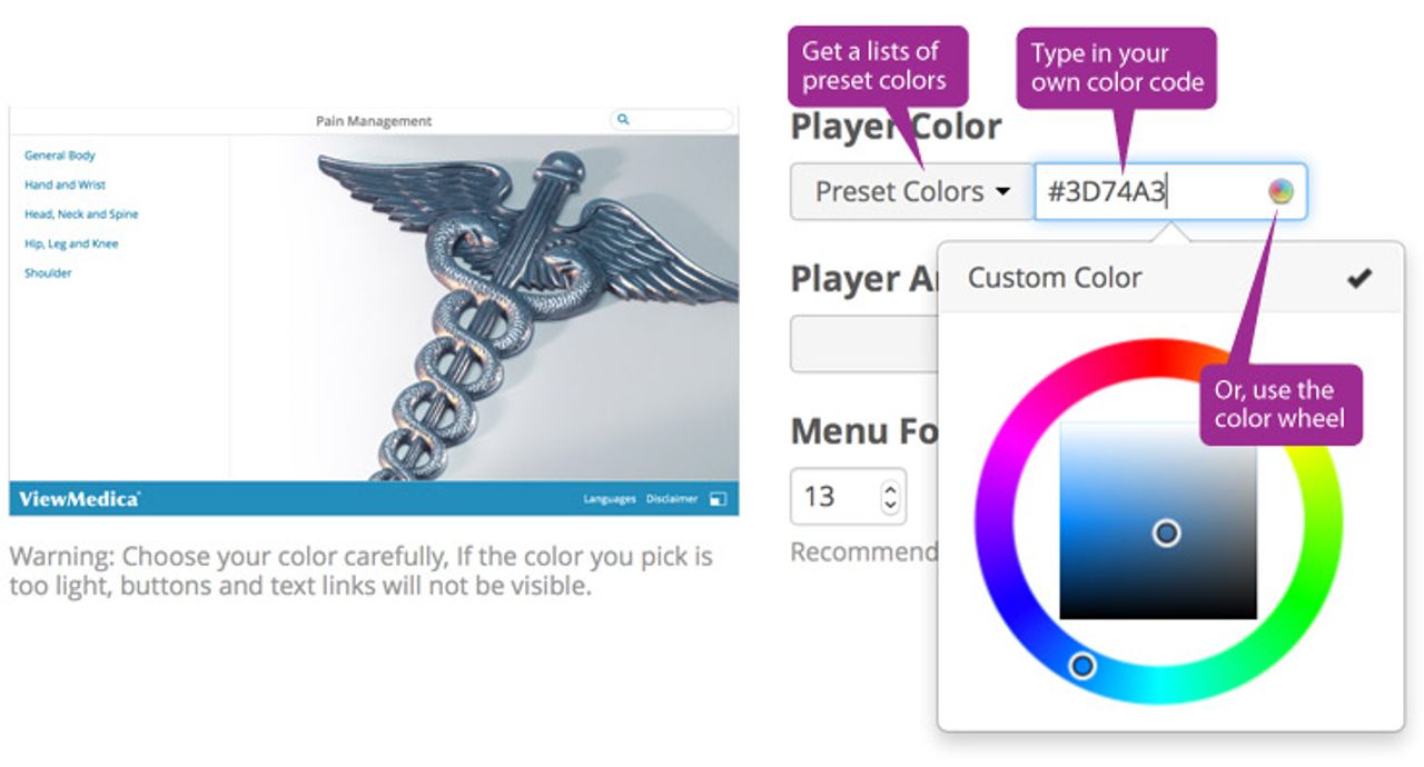 You can change the color of VMcast from the appearance inteface.