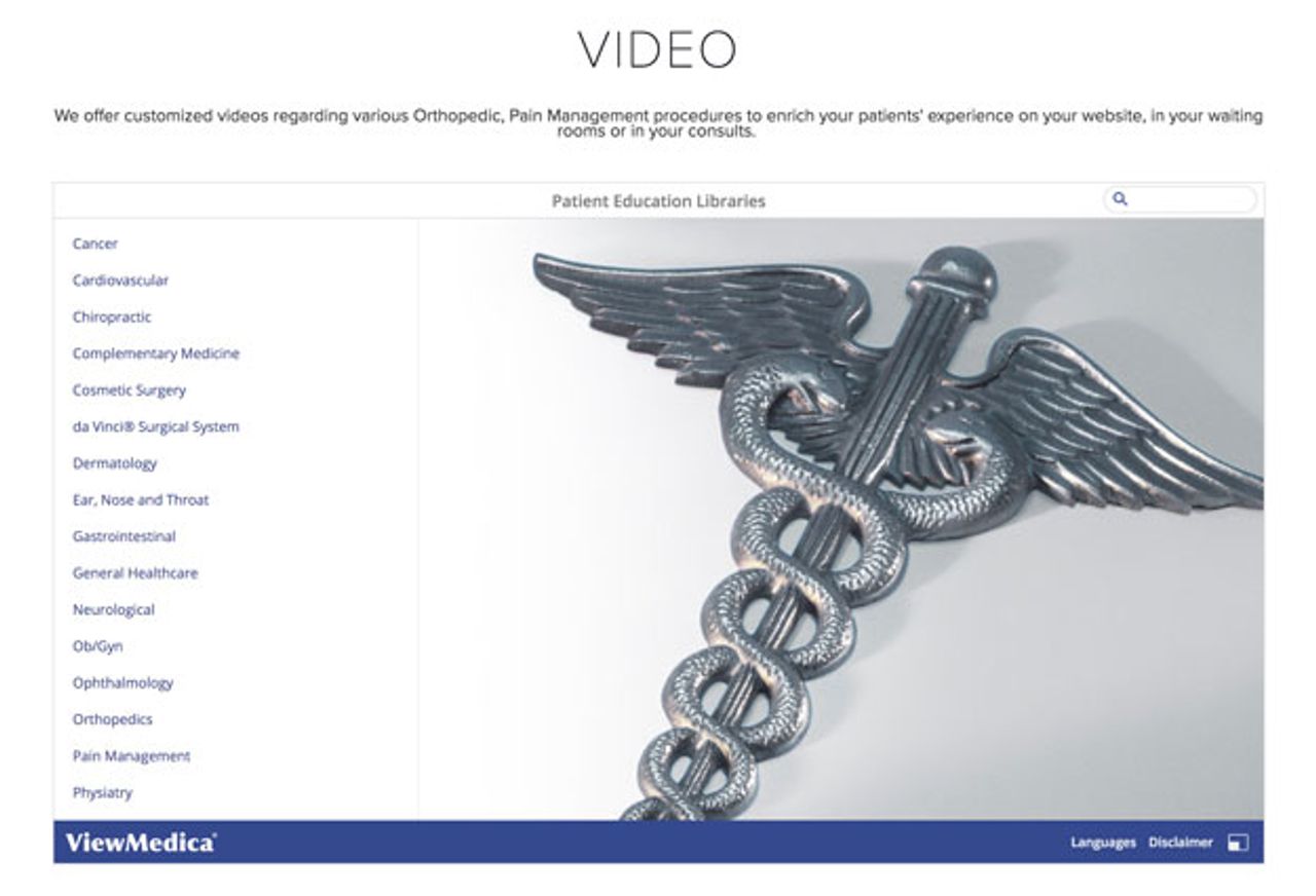 The ViewMedica embed is properly rendered when the page is published.
