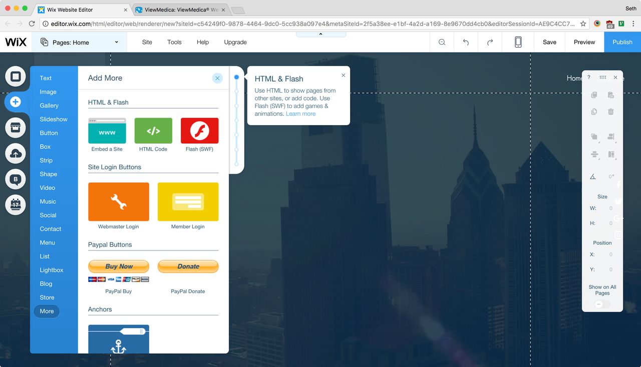 The more tab of the add dialog is selected.