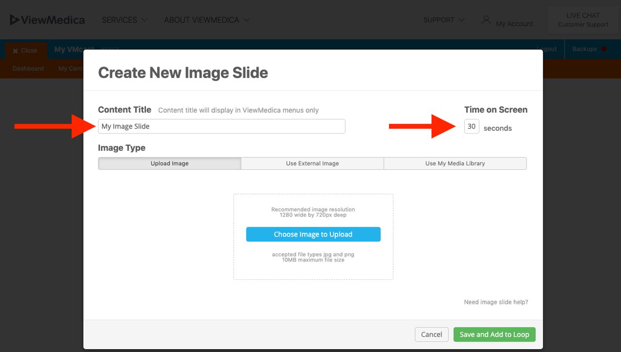 Enter a title and duration for your bottom promo.