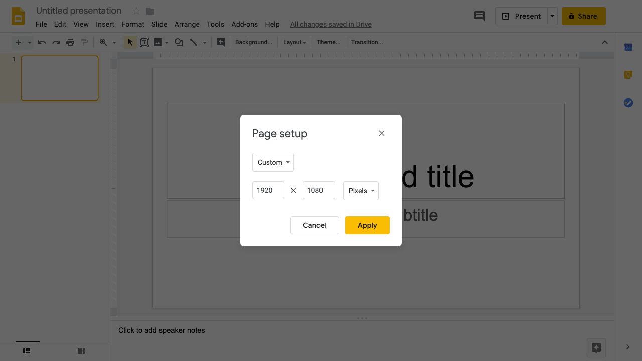 Modify the Page Setup.