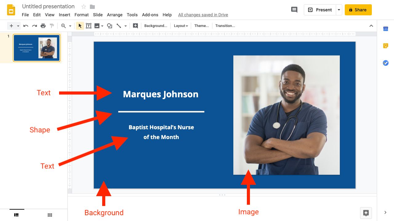 Add images, shapes, and text to compose your bottom promo.