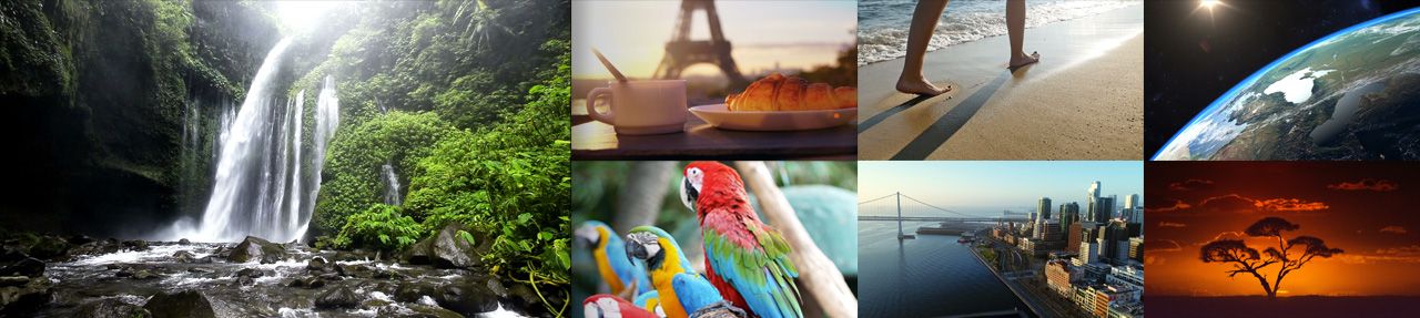 Various images from relaxation videos