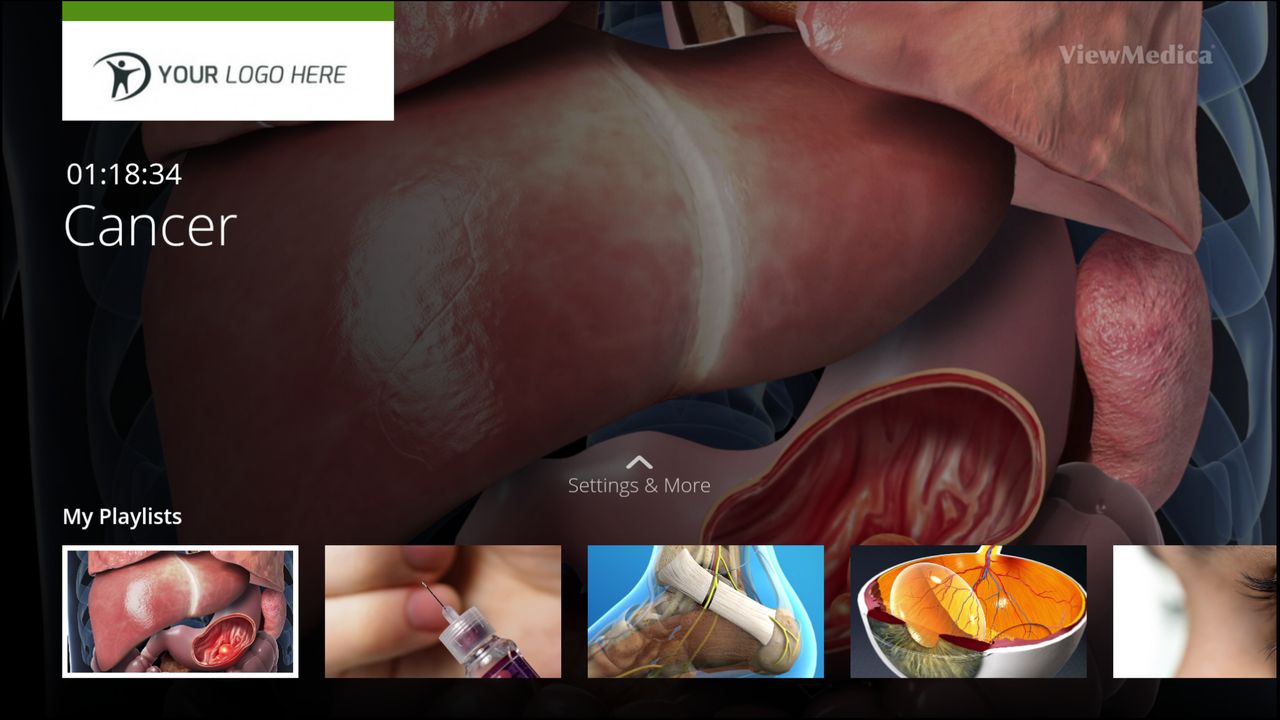 The home screen of the VMcast app.